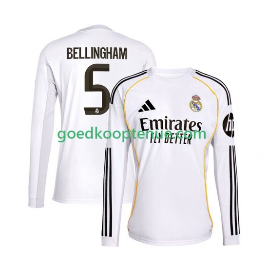 Thuis Tenue van Real Madrid Jude Bellingham 5 Heren 2025-26 Lange Mouw Thuis Tenue van Real Madrid Jude Bellingham 5 Heren 2025-26 Lange Mouw
