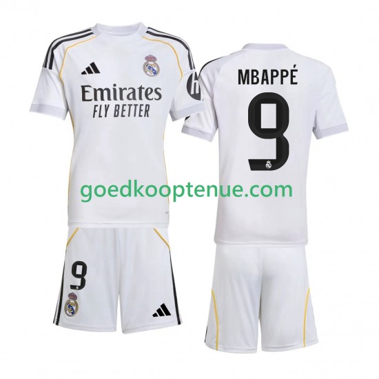 Thuis Tenue van Real Madrid Kylian Mbappe 9 Kind 2-13 jaar 2025-26 Korte Mouw Thuis Tenue van Real Madrid Kylian Mbappe 9 Kind 2-13 jaar 2025-26 Korte Mouw