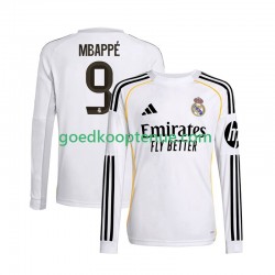 Thuis Tenue van Real Madrid Kylian Mbappe 9 Heren 2025-26 Lange Mouw