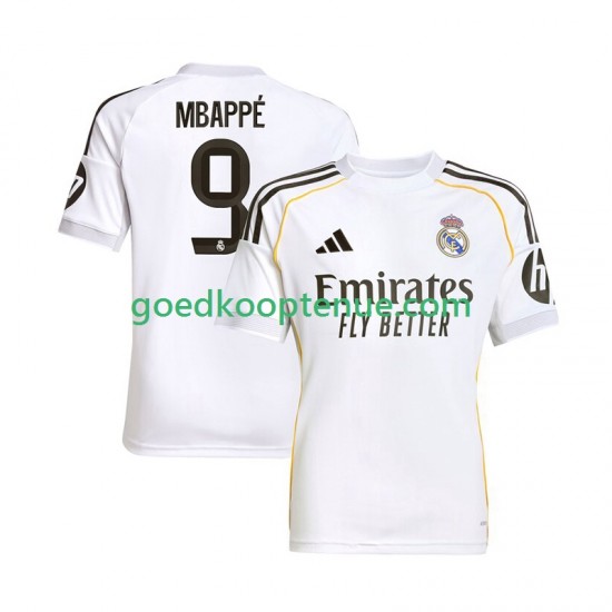 Thuis Tenue van Real Madrid Kylian Mbappe 9 Heren 2025-26 Korte Mouw Thuis Tenue van Real Madrid Kylian Mbappe 9 Heren 2025-26 Korte Mouw
