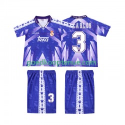 Uit Retro Tenue van Real Madrid R CARLOS 3 1996-1997 Kind 2-13 jaar Korte Mouw