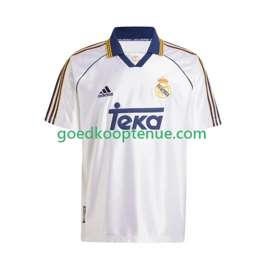 Thuis Retro Tenue van Real Madrid -2000 Heren 1999 Korte Mouw Thuis Retro Tenue van Real Madrid -2000 Heren 1999 Korte Mouw