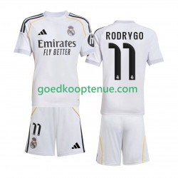Thuis Tenue van Real Madrid Rodrygo 11 Kind 2-13 jaar 2025-26 Korte Mouw