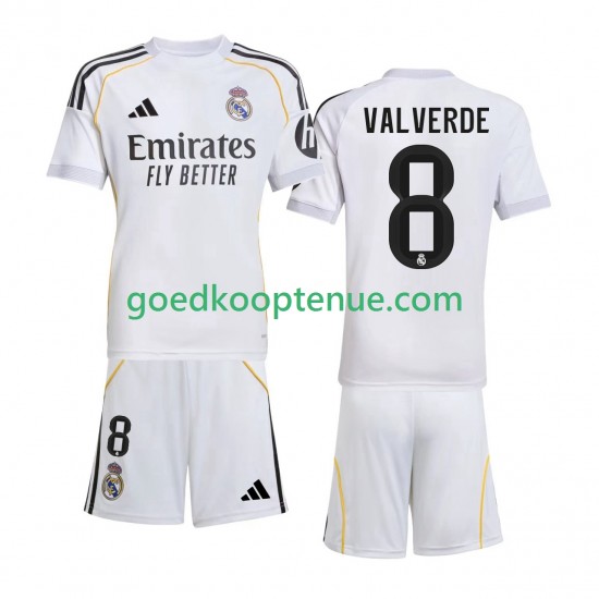 Thuis Tenue van Real Madrid Valverde 8 Kind 2-13 jaar 2025-26 Korte Mouw Thuis Tenue van Real Madrid Valverde 8 Kind 2-13 jaar 2025-26 Korte Mouw