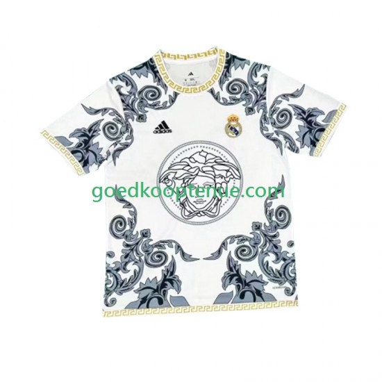 Thuis Tenue van Real Madrid Versace Edition Heren 2024-25 Korte Mouw Wit Thuis Tenue van Real Madrid Versace Edition Heren 2024-25 Korte Mouw Wit