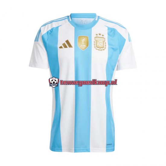 Thuis Tenue van Argentinië Copa America Heren 2024 Korte Mouw Blauw Wit