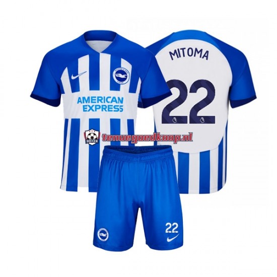Thuis Tenue van Brighton Hove Albion Mitoma 22 Kind 2-13 jaar 2023-24 Korte Mouw Thuis Tenue van Brighton Hove Albion Mitoma 22 Kind 2-13 jaar 2023-24 Korte Mouw