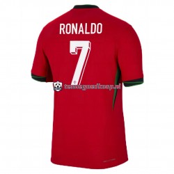 Thuis Tenue van Portugal Cristiano Ronaldo 7 Heren EK 2024 Korte Mouw Rood