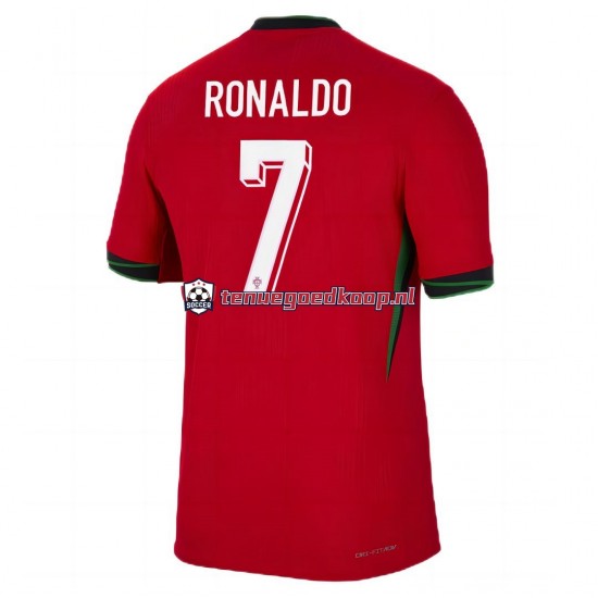 Thuis Tenue van Portugal Cristiano Ronaldo 7 Heren EK 2024 Korte Mouw Rood