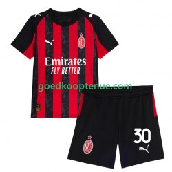 Thuis Tenue van AC Milan Ardon Jashari 30 Kind 2-13 jaar 2025-26 Korte Mouw