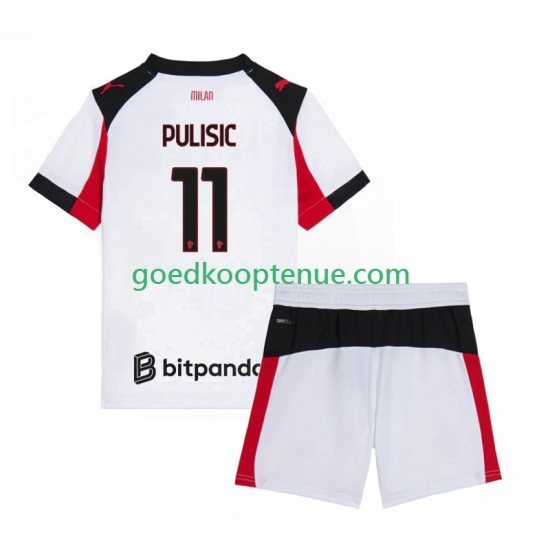 Uit Tenue van AC Milan Christian Pulisic 11 Kind 2-13 jaar 2025-26 Korte Mouw