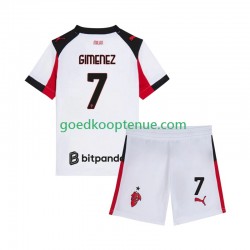 Uit Tenue van AC Milan Santiago Gimenez 7 Kind 2-13 jaar 2025-26 Korte Mouw