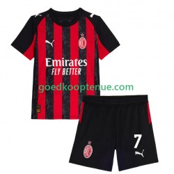 Thuis Tenue van AC Milan Santiago Gimenez 7 Kind 2-13 jaar 2025-26 Korte Mouw