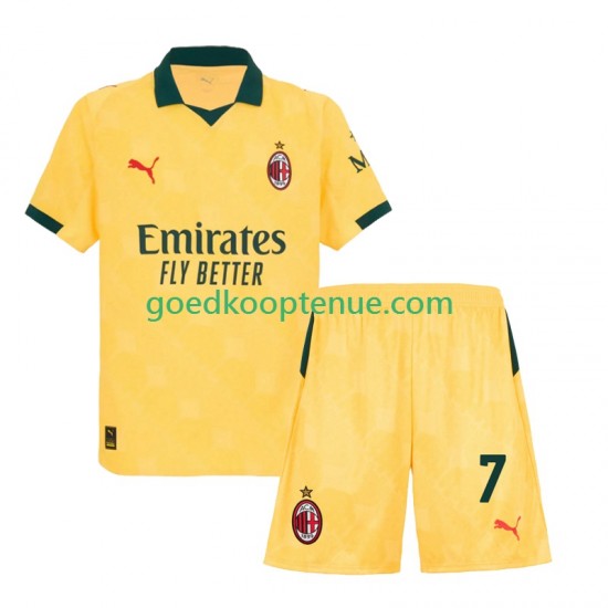 3de Tenue van AC Milan Santiago Gimenez 7 Kind 2-13 jaar 2025-26 Korte Mouw