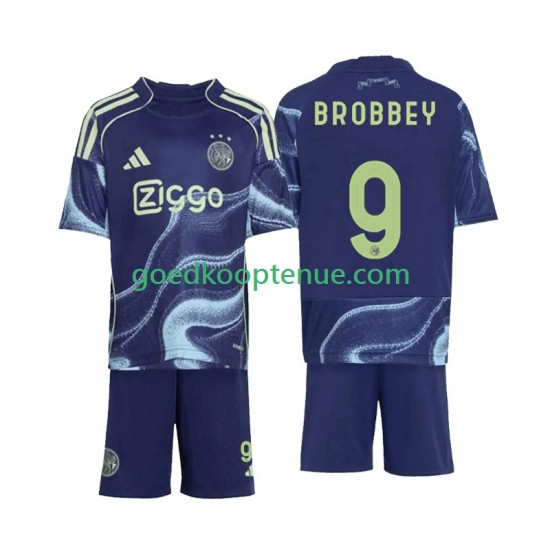 Uit Tenue van AFC Ajax Brian Brobbey 9 Kind 2-13 jaar 2025-26 Korte Mouw