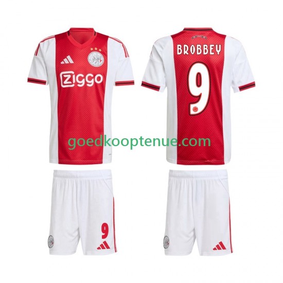 Thuis Tenue van AFC Ajax Brian Brobbey 9 Kind 2-13 jaar 2025-26 Korte Mouw
