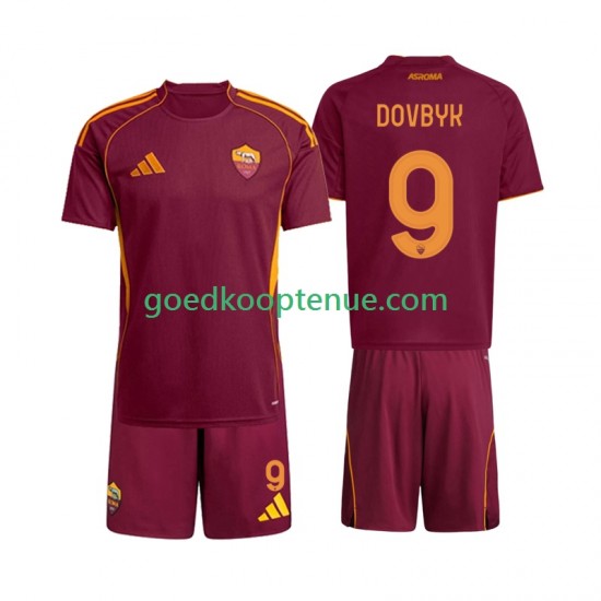 Thuis Tenue van AS Roma Artem Dovbyk 9 Kind 2-13 jaar 2025-26 Korte Mouw