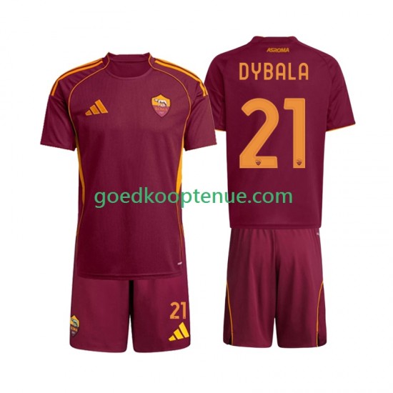 Thuis Tenue van AS Roma Dybala 21 Kind 2-13 jaar 2025-26 Korte Mouw
