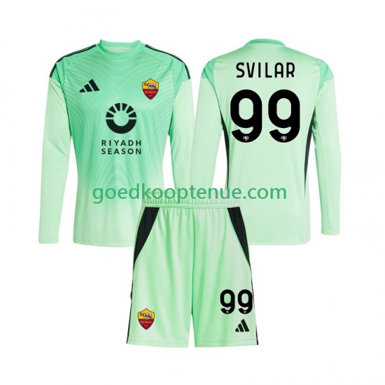 Uit 4de Tenue van AS Roma Keepersshirt Mile Svilar 99 Kind 2-13 jaar 2025-26 Lange Mouw