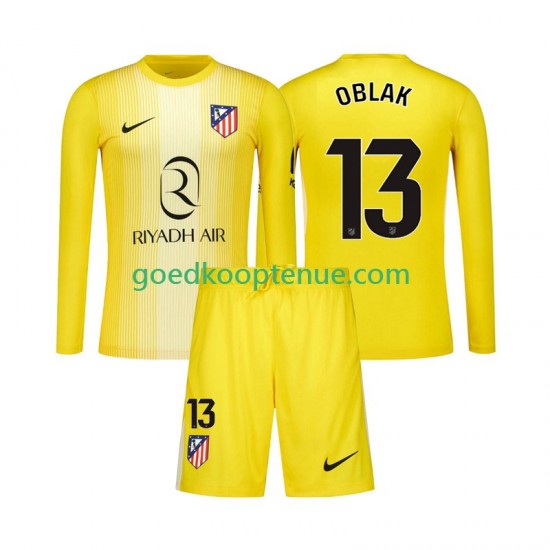 Thuis Tenue van Atlético Madrid Keepersshirt Jan Oblak 13 Kind 2-13 jaar 2025-26 Lange Mouw