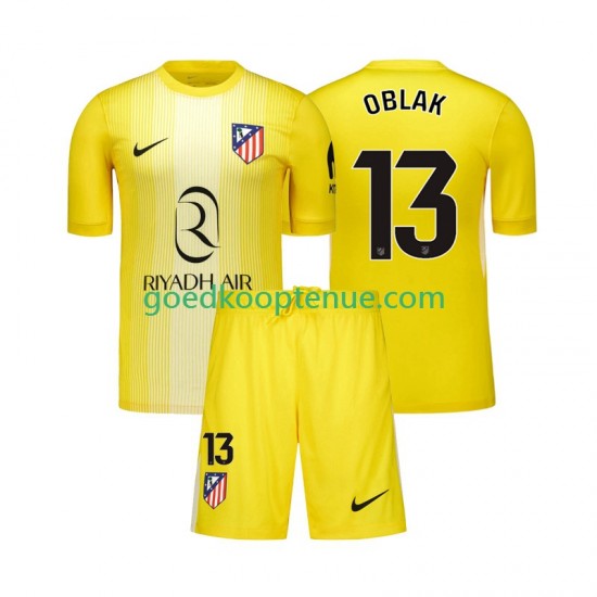 Thuis Tenue van Atlético Madrid Keepersshirt Jan Oblak 13 Kind 2-13 jaar 2025-26 Korte Mouw