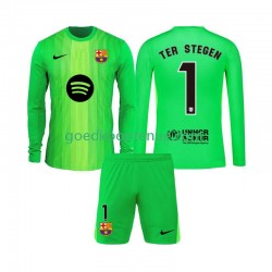 Thuis Tenue van FC Barcelona Keepersshirt Ter Stegen 1 Kind 2-13 jaar 2025-26 Lange Mouw