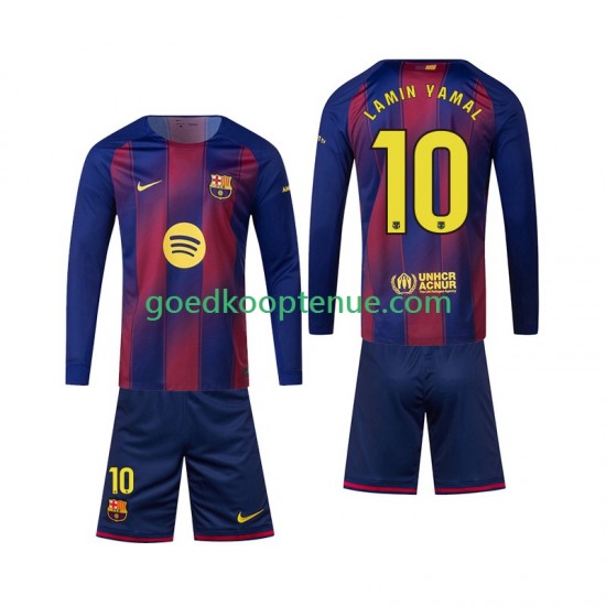 Thuis Tenue van FC Barcelona Lamine Yamal 10 Kind 2-13 jaar 2025-26 Lange Mouw