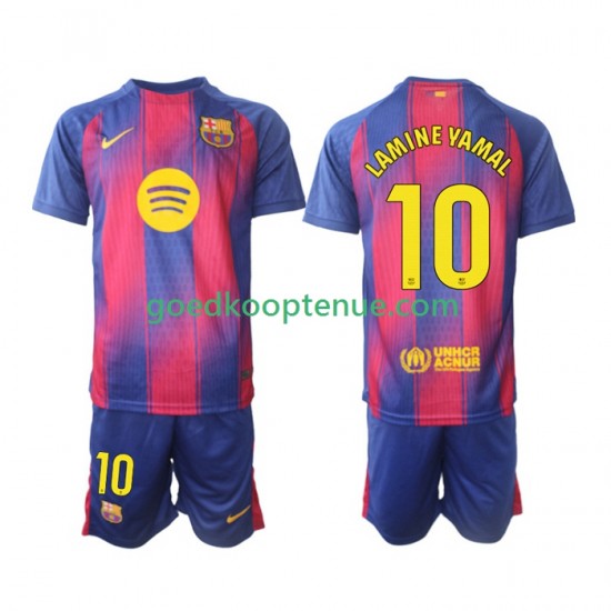 Thuis Tenue van FC Barcelona Lamine Yamal 10 Kind 2-13 jaar 2025-26 Korte Mouw