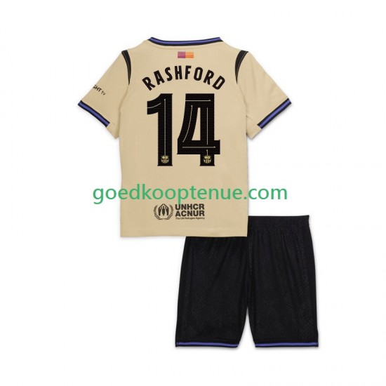 Uit Tenue van FC Barcelona Marcus Rashford 14 UCL Kind 2-13 jaar 2025-26 Korte Mouw