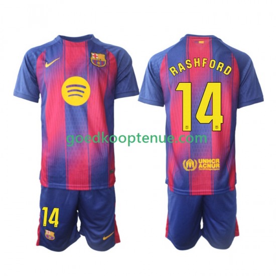 Thuis Tenue van FC Barcelona Marcus Rashford 14 Kind 2-13 jaar 2025-26 Korte Mouw