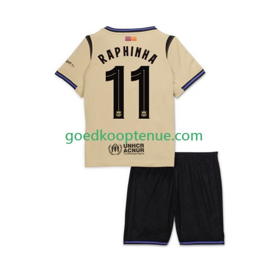 Uit Tenue van FC Barcelona Raphinha 11 UCL Kind 2-13 jaar 2025-26 Korte Mouw