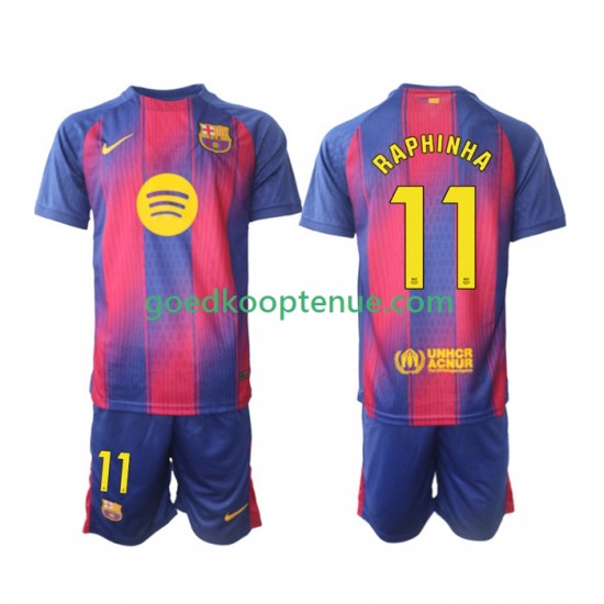Thuis Tenue van FC Barcelona Raphinha 11 Kind 2-13 jaar 2025-26 Korte Mouw