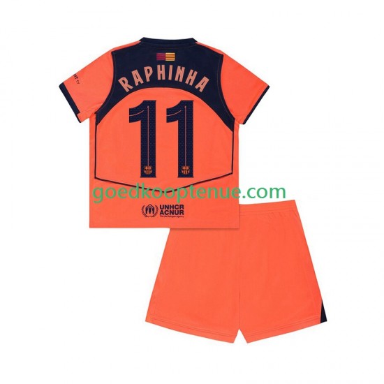 3de Tenue van FC Barcelona Raphinha 11 UCL Kind 2-13 jaar Korte Mouw