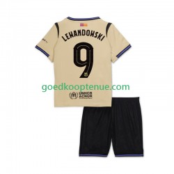 Uit Tenue van FC Barcelona Robert Lewandowski 9 UCL Kind 2-13 jaar 2025-26 Korte Mouw