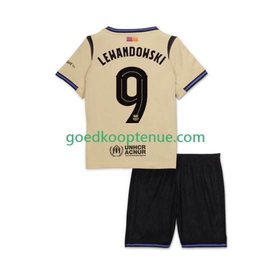 Uit Tenue van FC Barcelona Robert Lewandowski 9 UCL Kind 2-13 jaar 2025-26 Korte Mouw