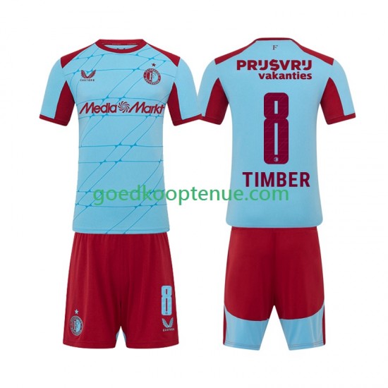 3de Tenue van Feyenoord Rotterdam Quinten Timber 8 Kind 2-13 jaar 2025-26 Korte Mouw