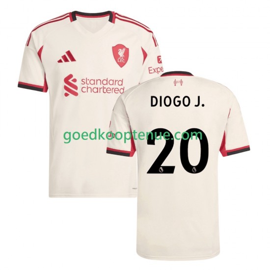 Uit Tenue van Liverpool Diogo Jota 20 Heren 2025-26 Korte Mouw