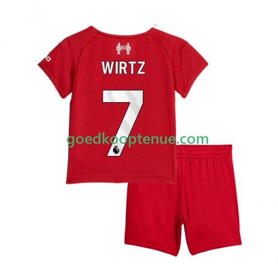 Thuis Tenue van Liverpool Florian Wirtz 7 Kind 2-13 jaar 2025-26 Korte Mouw