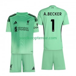 Thuis Tenue van Liverpool Keepersshirt Alisson Becker 1 Kind 2-13 jaar 2025-26 Korte Mouw