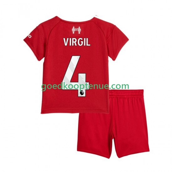 Thuis Tenue van Liverpool Virgil van Dijk 4 Kind 2-13 jaar 2025-26 Korte Mouw