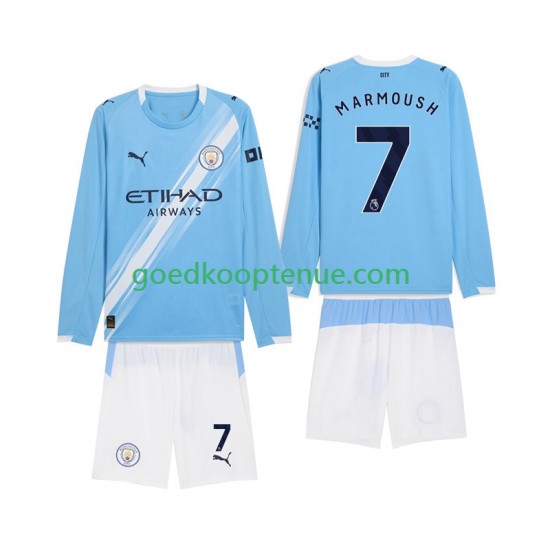 Thuis Tenue van Manchester City Omar Marmoush 7 Kind 2-13 jaar 2025-26 Lange Mouw