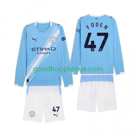 Thuis Tenue van Manchester City Phil Foden 47 Kind 2-13 jaar 2025-26 Lange Mouw