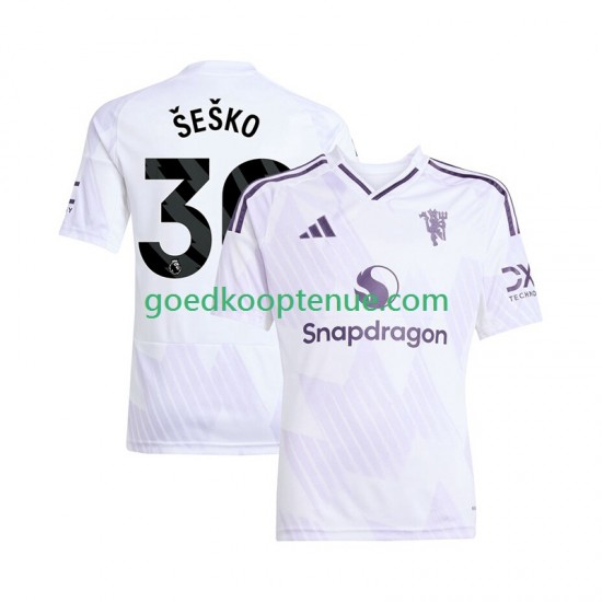 Uit Tenue van Manchester United Benjamin Sesko 30 Heren 2025-26 Korte Mouw Uit Tenue van Manchester United Benjamin Sesko 30 Heren 2025-26 Korte Mouw