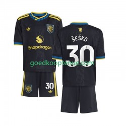 3de Tenue van Manchester United Benjamin Sesko 30 Kind 2-13 jaar 2025-26 Korte Mouw