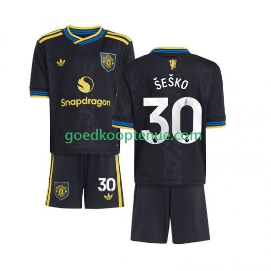 3de Tenue van Manchester United Benjamin Sesko 30 Kind 2-13 jaar 2025-26 Korte Mouw