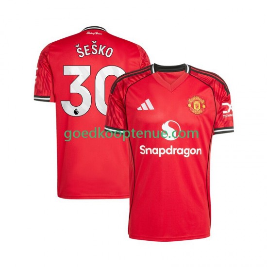 Thuis Tenue van Manchester United Benjamin Sesko 30 Heren 2025-26 Korte Mouw