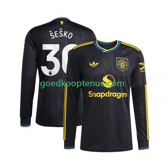 3de Tenue van Manchester United Benjamin Sesko 30 Heren 2025-26 Lange Mouw