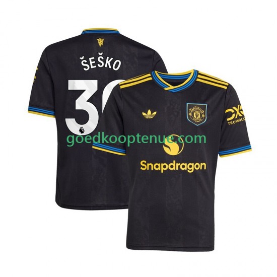 3de Tenue van Manchester United Benjamin Sesko 30 Heren 2025-26 Korte Mouw