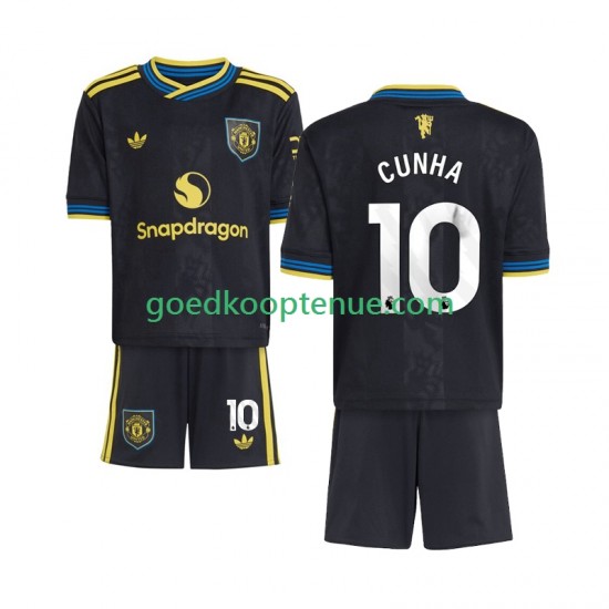 3de Tenue van Manchester United Matheus Cunha 10 Kind 2-13 jaar 2025-26 Korte Mouw
