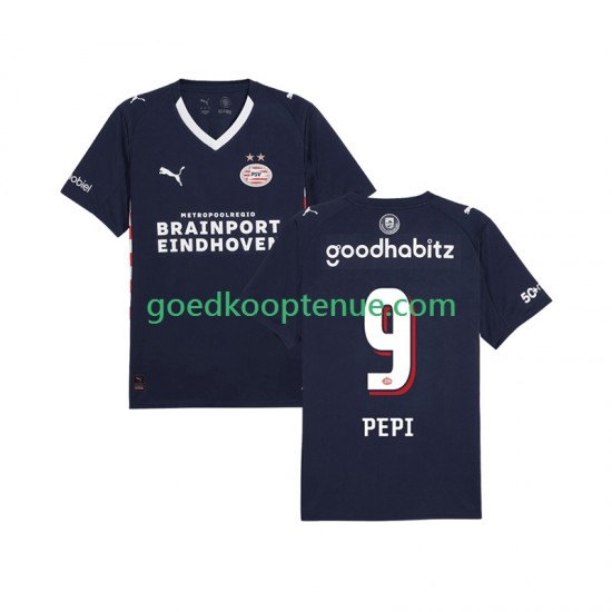 Uit Tenue van PSV Eindhoven Ricardo Pepi 9 Heren 2025-26 Korte Mouw